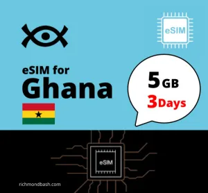 5GB eSIM Data for Ghana: 3-Day High-Speed Mobile Internet 7 gg